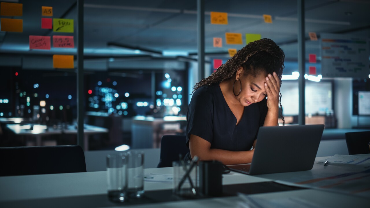 woman stressed at work